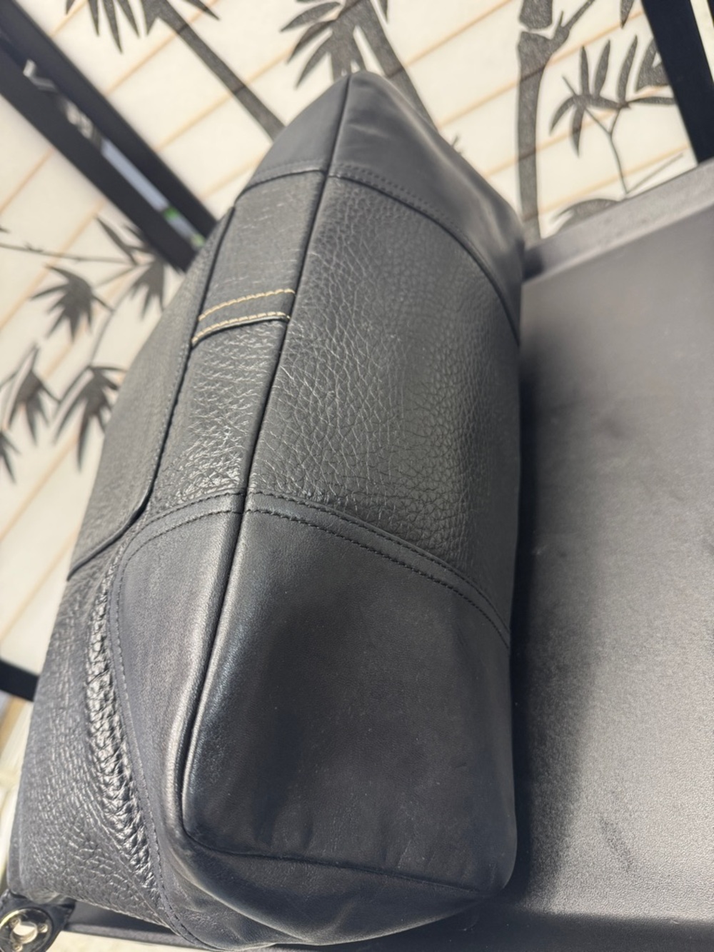 Coach Black Pebbled Leather Satchel - Picture 7 of 10